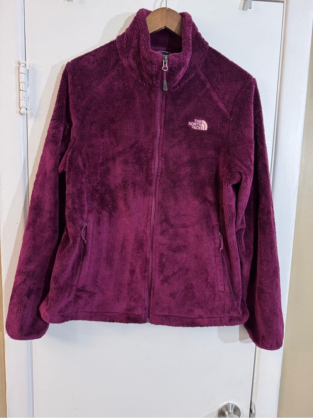 The North Face Plush Full-Zip Jacket in Deep Berry